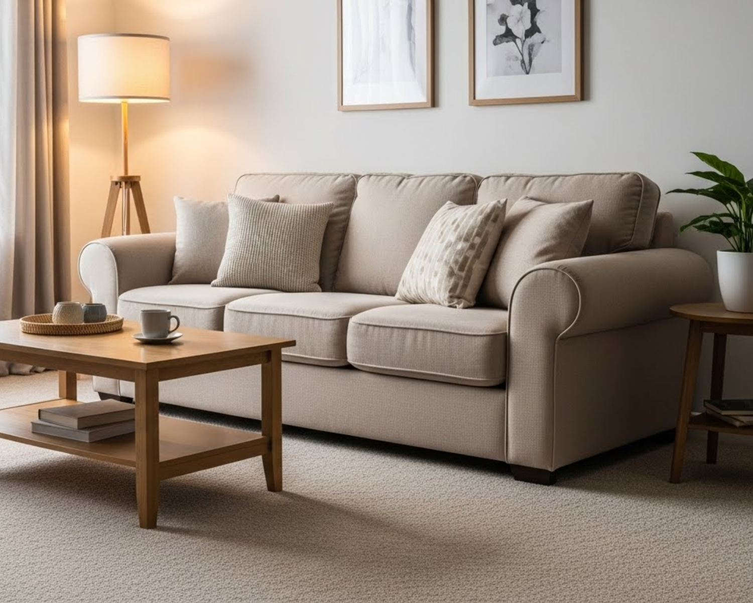 Clean Sofa in cozy living room