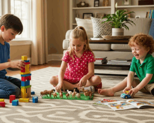 Kids playing on carpet